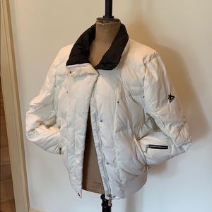 White Polyester Ski Coat